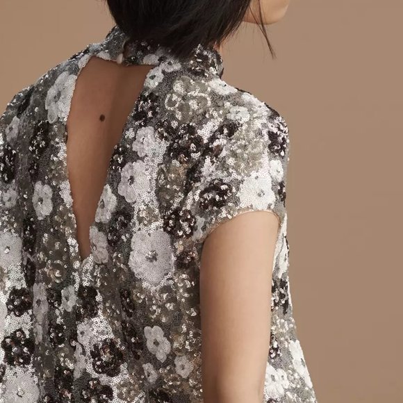 HTF By Anthropologie Mock-Neck Sequin Mini Dress - Picture 5 of 6